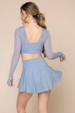 Twirl Skort - Blue Storm -Popflex Clothing Shop CoquetteLongSleeveMeshBra Blue Storm 1032 03858