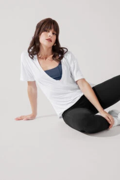Daring Deep V Tee - White -Popflex Clothing Shop DaringDeepVTee White B1025 0239 Edit