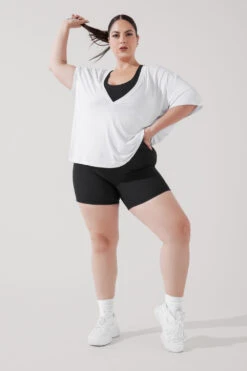 Daring Deep V Tee - White -Popflex Clothing Shop DaringDeepVTee White B1025 1871 Edit