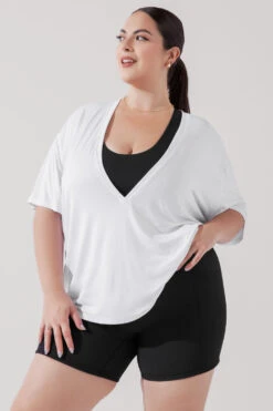 Daring Deep V Tee - White -Popflex Clothing Shop DaringDeepVTee White B1025 1876 Edit