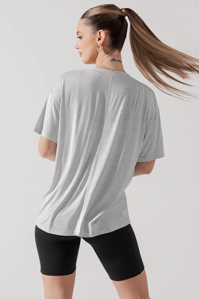 Daring Deep V Tee - Heather Grey 7 Daring Deep V Tee - Heather Grey - Image 7