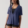 Daring Deep V Tee - Dark Navy