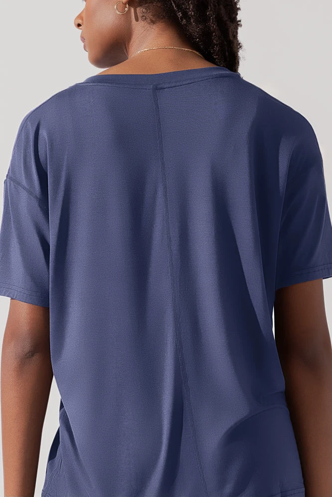 Daring Deep V Tee - Dark Navy 2 Daring Deep V Tee - Dark Navy - Image 2