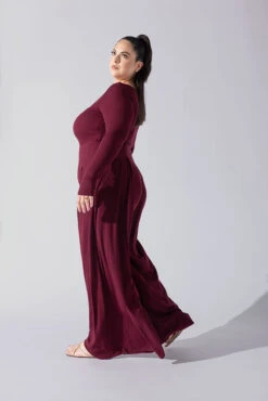 Go With The Flow Long Sleeve Jumpsuit - Garnet 11 Go With The Flow Long Sleeve Jumpsuit - Garnet -Popflex Clothing Shop Go With The Flow Long Sleeve Jumpsuit Garnet G1017 0054copy