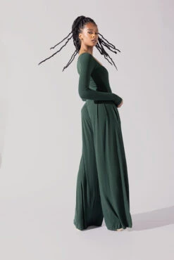 Go With The Flow Long Sleeve Jumpsuit - Pine -Popflex Clothing Shop Go With The Flow Long Sleeve Jumpsuit Pine G1017 0020copy