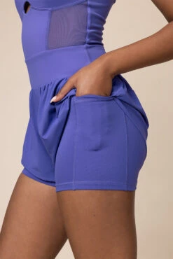 Supershort™ Runsie - Iris -Popflex Clothing Shop Headband L1009 Supershort TM Runsie Blue Iris 6042 03427