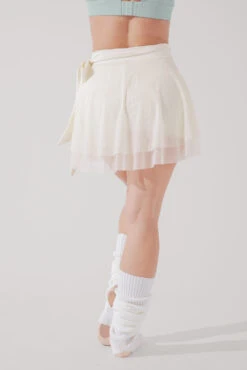 Juliet Wrap Skort - Coconut Cream -Popflex Clothing Shop JulietBalletSkort CoconutCream H1009 2963 Edit