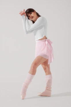 Juliet Wrap Skort - Petal Pink -Popflex Clothing Shop JulietBalletSkort PetalPink H1009 3214 Edit