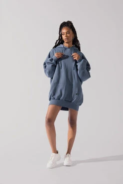 Long Cloud Hoodie - Blue Steel -Popflex Clothing Shop Long Cloud Hoodie Blue Steel B1002 0072copy