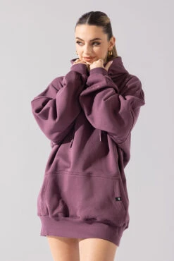 Long Cloud Hoodie - Deep Plum 14 Long Cloud Hoodie - Deep Plum -Popflex Clothing Shop Long Cloud Hoodie Plum B1002 0041copy