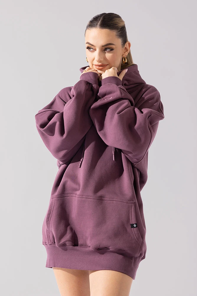 Long Cloud Hoodie - Deep Plum 7 Long Cloud Hoodie - Deep Plum - Image 7