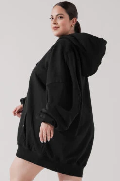 Long Cloud Hoodie - Black -Popflex Clothing Shop LongCloudHoodie Black B1002 2667 Edit