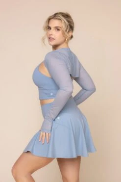 Mesh Corset Shrug - Blue Storm -Popflex Clothing Shop MeshCorsetShrug BlueStorm B1030 03310