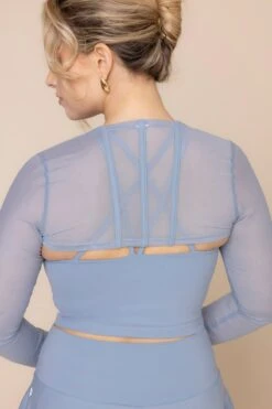 Mesh Corset Shrug - Blue Storm -Popflex Clothing Shop MeshCorsetShrug BlueStorm B1030 03327
