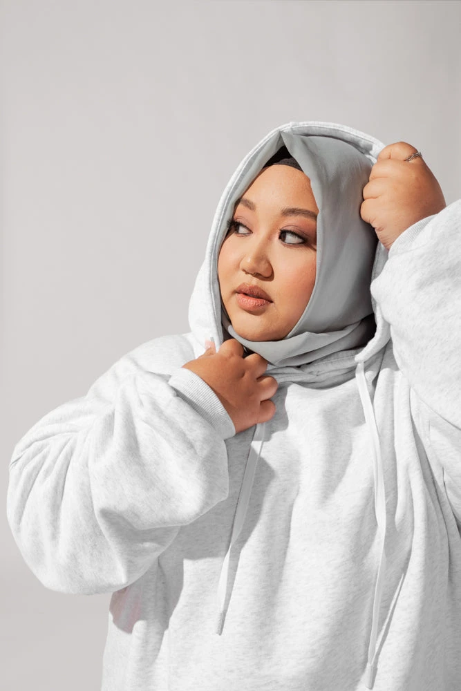 Long Cloud Hoodie - Light Heather Grey 2 Long Cloud Hoodie - Light Heather Grey - Image 2