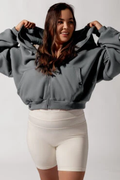 Zip Cloud Hoodie - Smoke 13 Zip Cloud Hoodie - Smoke -Popflex Clothing Shop OPF0219 Edit