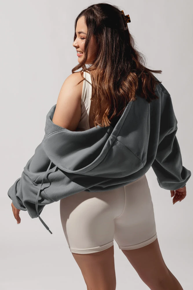 Zip Cloud Hoodie - Smoke 1 Zip Cloud Hoodie - Smoke