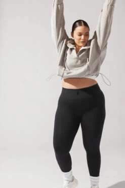 Half Zip Warm Up Hoodie - Heather Grey -Popflex Clothing Shop OPF1788 Edit