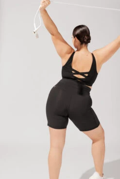 Cargo Biker Short With Pockets (Pet Hair Resistant) - Black -Popflex Clothing Shop OPF2055