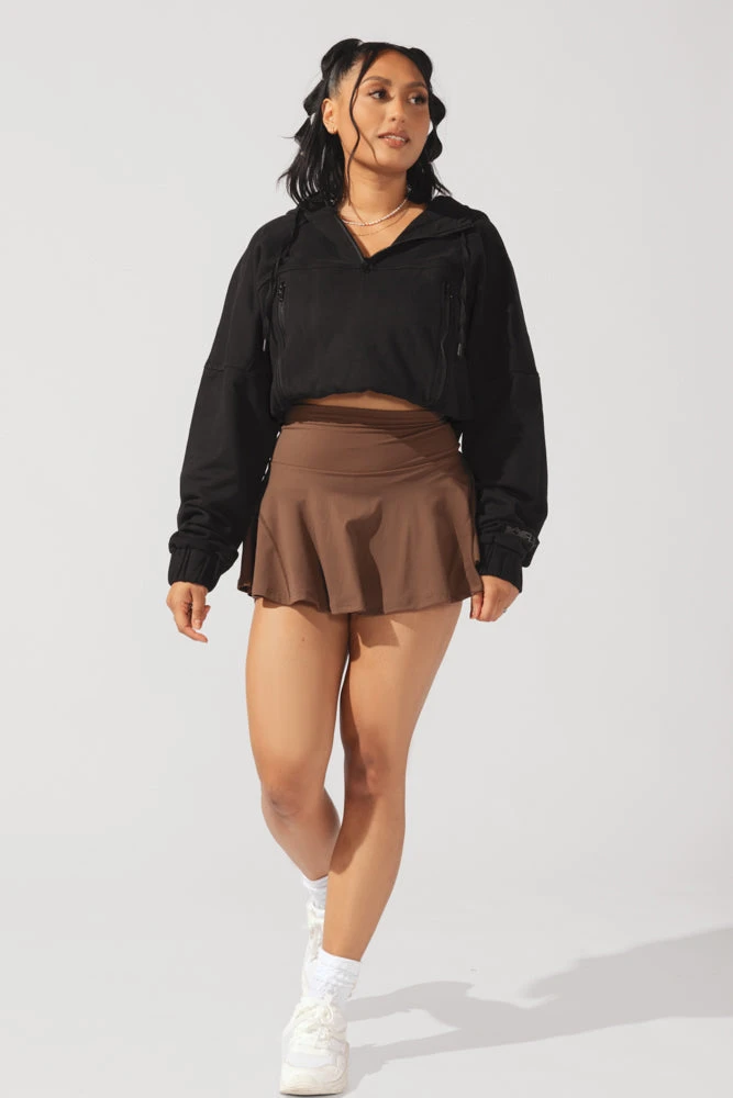 Half Zip Warm Up Hoodie - Black 5 Half Zip Warm Up Hoodie - Black - Image 5