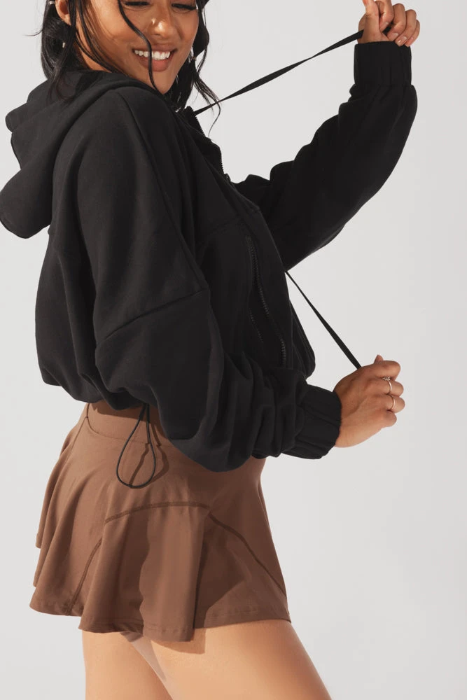 Half Zip Warm Up Hoodie - Black 6 Half Zip Warm Up Hoodie - Black - Image 6