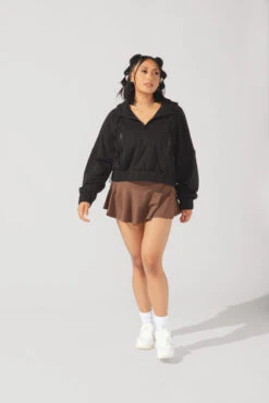 Half Zip Warm Up Hoodie - Black 15 Half Zip Warm Up Hoodie - Black -Popflex Clothing Shop OPF3579 Edit