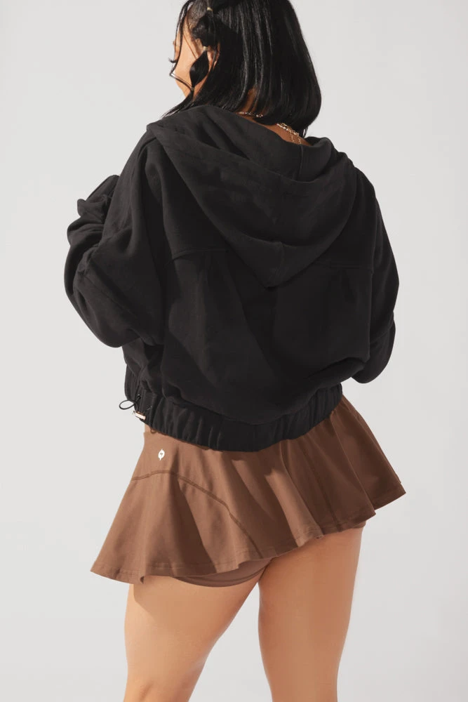 Half Zip Warm Up Hoodie - Black 4 Half Zip Warm Up Hoodie - Black - Image 4