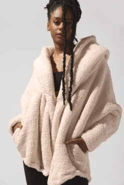 Faux Sherpa Cocoon Coat - Taupe -Popflex Clothing Shop OPF4790 Edit Taupe 4
