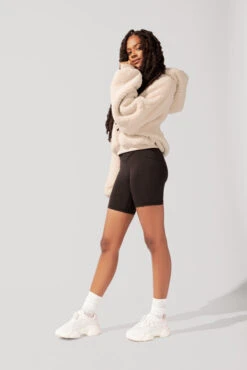 Faux Sherpa Pullover Cloud Hoodie - Taupe -Popflex Clothing Shop OPF5250 Edit