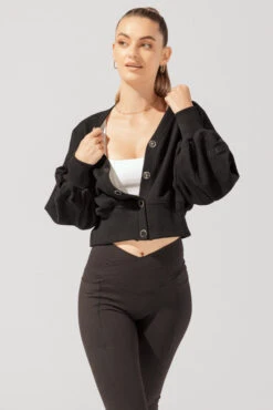 Belle Cropped Cardigan - Black -Popflex Clothing Shop OPF5268 Edit e5bfd4a0 5f31 44e2 b6e7 798686e229d6