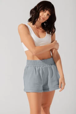 Ooey Gooey Lounge Shorts With Pockets- Bookworm Blue -Popflex Clothing Shop OPF6556 Edit
