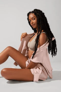 Ooey Gooey Lounge Shorts With Pockets - Ballet Slipper -Popflex Clothing Shop OPF7402 Edit