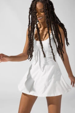 Matchpoint Workout Dress With Zipper - White 12 Matchpoint Workout Dress With Zipper - White -Popflex Clothing Shop OPF8874 Edit