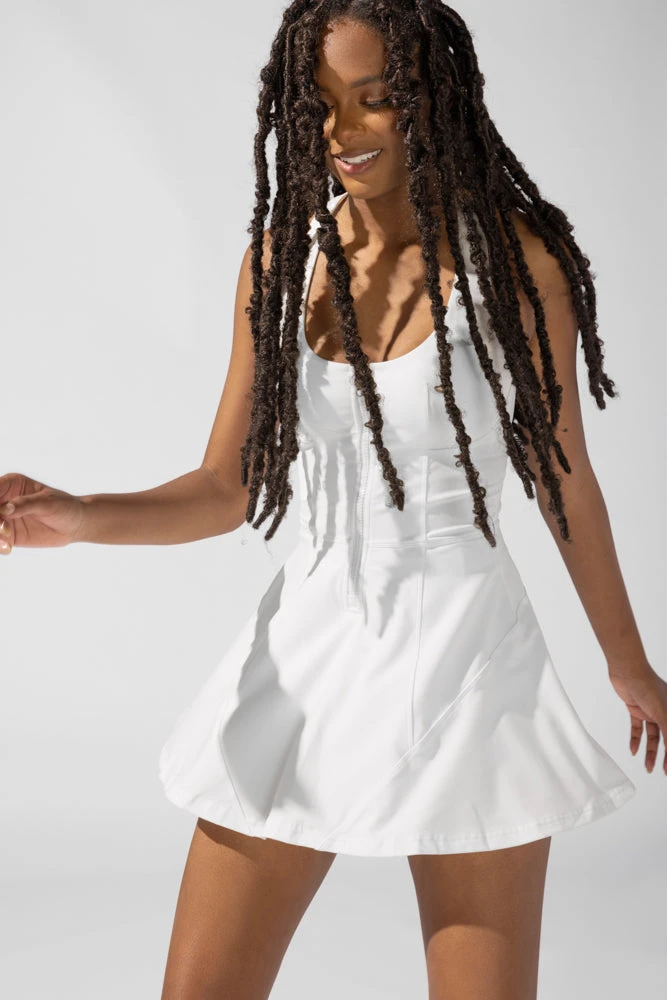 Matchpoint Workout Dress With Zipper - White 5 Matchpoint Workout Dress With Zipper - White - Image 5