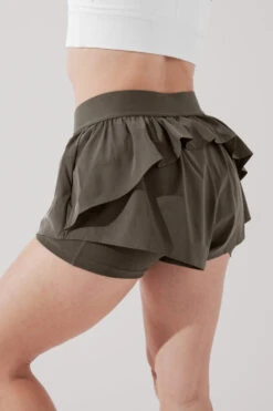 On The Run Ruffle Short - Deep Olive -Popflex Clothing Shop OntheRunRuffleShort BlackOlive 4017 1290 Edit aaa8b076 8651 4676 bf7d ee53bad177b6