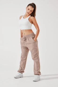 Ooey Gooey Sweatpant - Soft Beige -Popflex Clothing Shop OoeyGooeySweatpants BalletSlipper C1021 3663 Edit