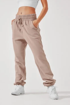 Ooey Gooey Sweatpant - Soft Beige -Popflex Clothing Shop OoeyGooeySweatpants BalletSlipper C1021 3682 Edit