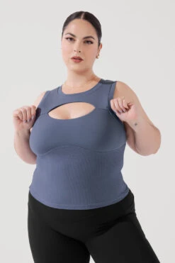 Peekaboo Crew Tank - American Blue