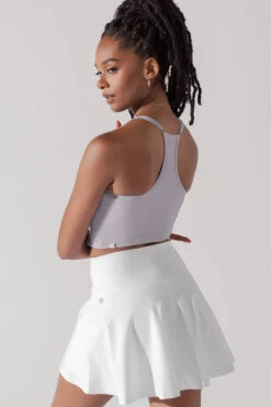 Plié Corset Crop Bralette - Lavender Grey -Popflex Clothing Shop PileCorsetCropTop LavenderGrey 1049 0028 Edit 1