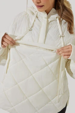 Pillow Packable Puffer Jacket - Coconut Cream -Popflex Clothing Shop Pillow Packable Puffer Jacket Coconut Cream E1006 1927