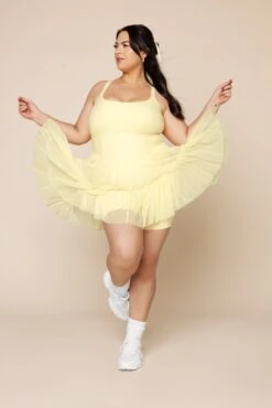 Corset Pirouette Dress - Buttercream -Popflex Clothing Shop PirouetteDress FrenchButtercream F1000 01473