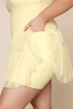 Corset Pirouette Dress - Buttercream -Popflex Clothing Shop PirouetteDress FrenchButtercream F1000 01553 Edit