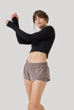 Refine Long Sleeve Top - Black -Popflex Clothing Shop Refine Long Sleeve Top Black B1013 2906