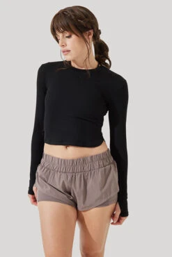 Refine Long Sleeve Top - Black -Popflex Clothing Shop Refine Long Sleeve Top Black B1013 2917