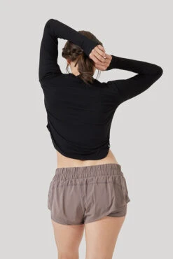 Refine Long Sleeve Top - Black -Popflex Clothing Shop Refine Long Sleeve Top Black B1013 2932