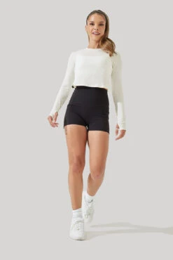 Refine Long Sleeve Top - Coconut Cream -Popflex Clothing Shop Refine Long Sleeve Top Coconut Cream B1013 0705