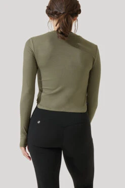 Refine Long Sleeve Top - Dark Olive -Popflex Clothing Shop Refine Long Sleeve Top Dark Olive B1013 3135