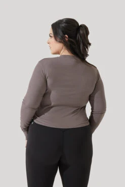 Refine Long Sleeve Top - Woodland Taupe -Popflex Clothing Shop Refine Long Sleeve Top Iron B1013 1419