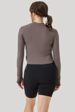 Refine Long Sleeve Top - Woodland Taupe -Popflex Clothing Shop Refine Long Sleeve Top Iron B1013 3324