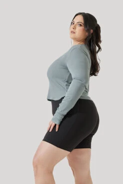 Refine Long Sleeve Top - Stormy Blue -Popflex Clothing Shop Refine Long Sleeve Top Stormy Blue B1013 1647